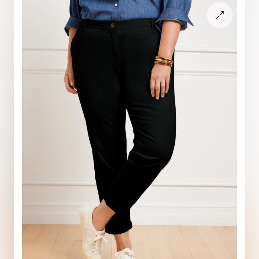 Talbots Women’s Relaxed Chino Size 10 Black Ankle Pants NWT